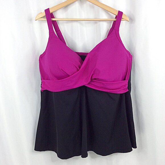 Swimsuits for All Women's Plus Size Bra Sized 46D Underwire Tankini Top - Picture 2 of 10